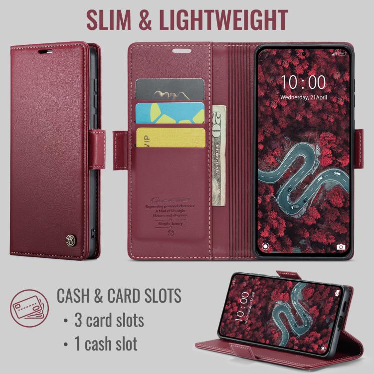 For Xiaomi 17 CaseMe 023 Butterfly Buckle Litchi Texture RFID Anti-theft Leather Phone Case