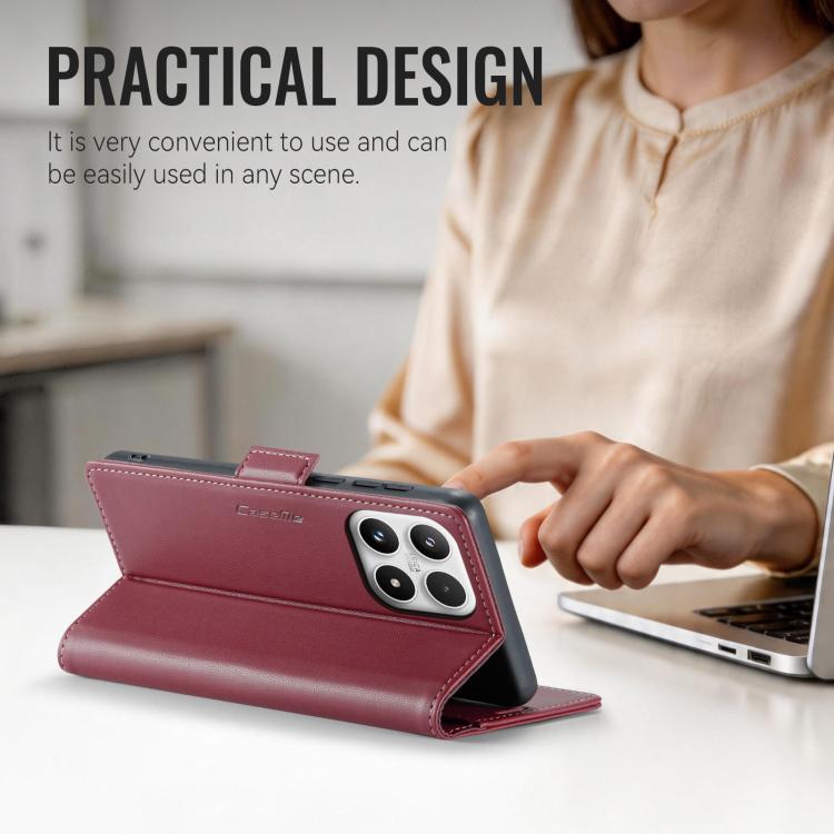 For Xiaomi 17 CaseMe 023 Butterfly Buckle Litchi Texture RFID Anti-theft Leather Phone Case