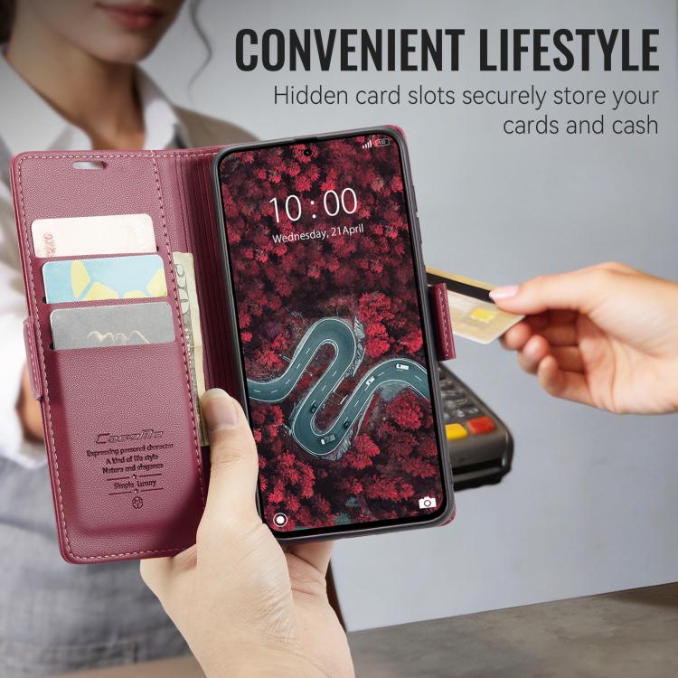For Xiaomi 17 CaseMe 023 Butterfly Buckle Litchi Texture RFID Anti-theft Leather Phone Case