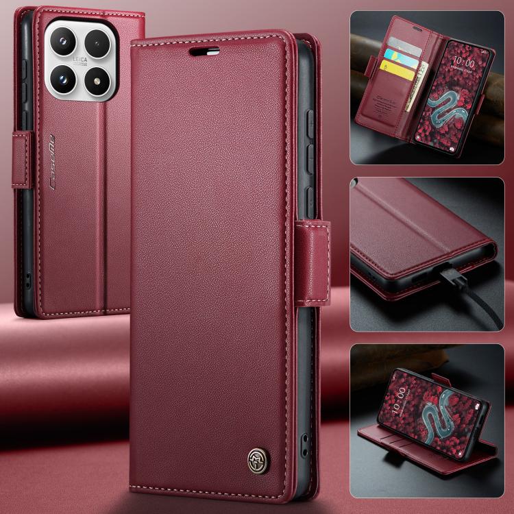 For Xiaomi 17 CaseMe 023 Butterfly Buckle Litchi Texture RFID Anti-theft Leather Phone Case