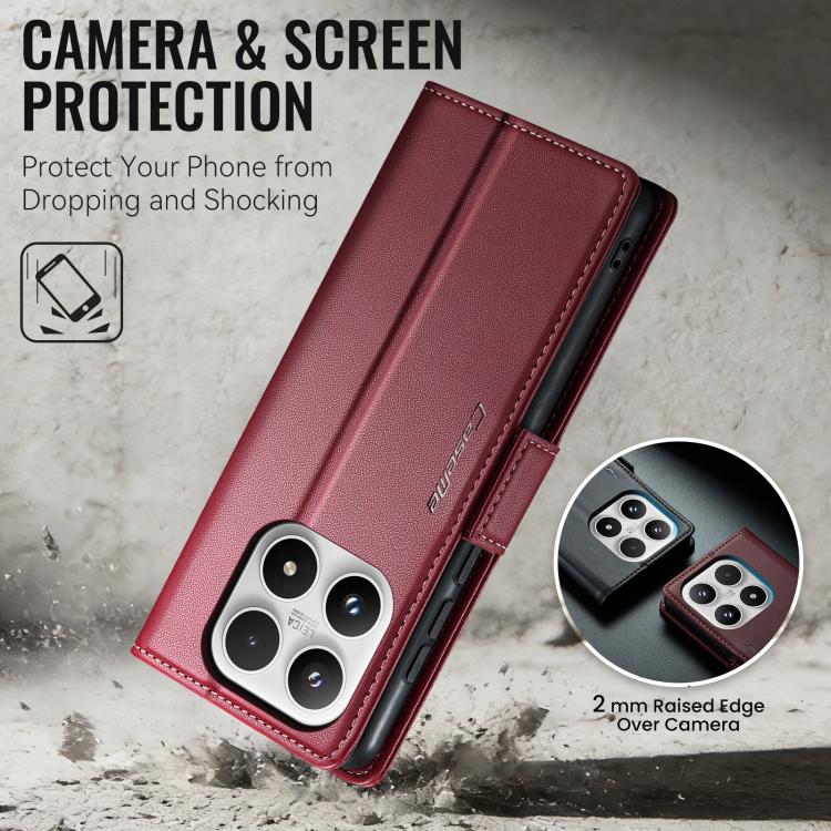 For Xiaomi 17 CaseMe 023 Butterfly Buckle Litchi Texture RFID Anti-theft Leather Phone Case
