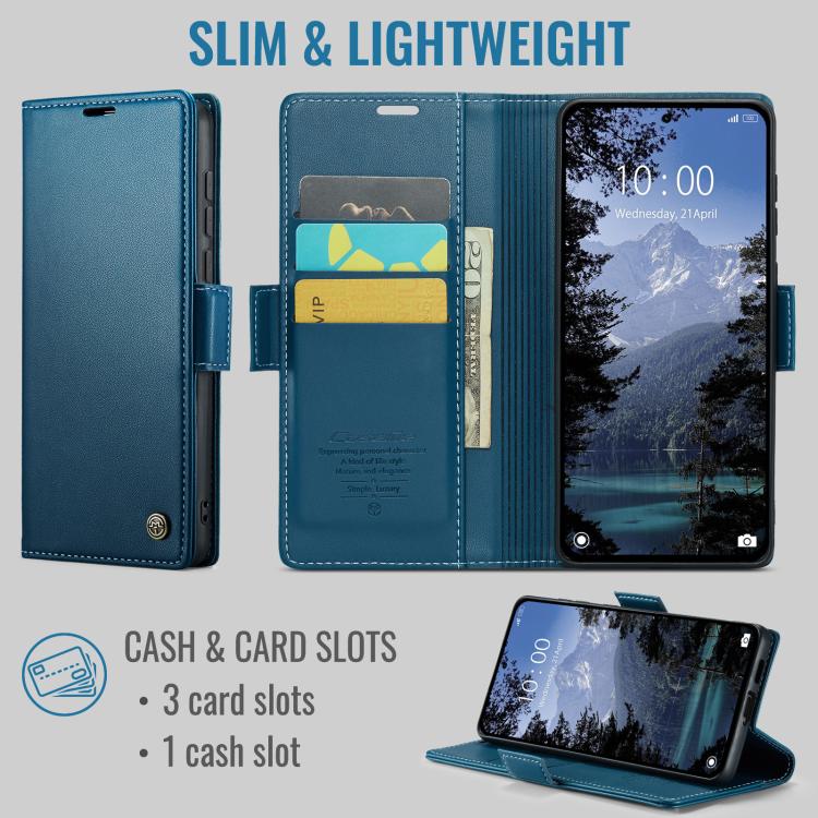For Xiaomi 17 CaseMe 023 Butterfly Buckle Litchi Texture RFID Anti-theft Leather Phone Case