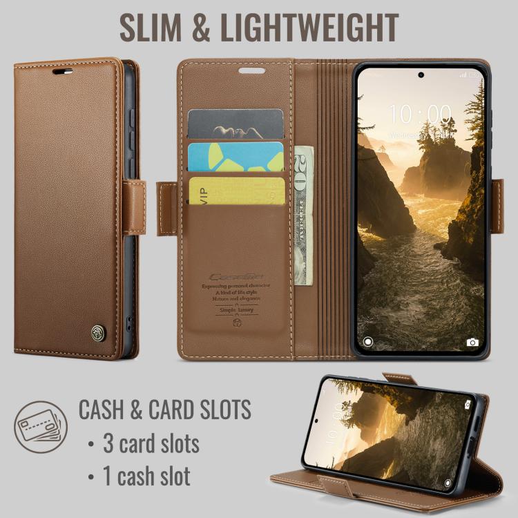 For Xiaomi 17 CaseMe 023 Butterfly Buckle Litchi Texture RFID Anti-theft Leather Phone Case