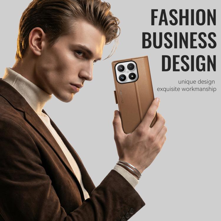 For Xiaomi 17 CaseMe 023 Butterfly Buckle Litchi Texture RFID Anti-theft Leather Phone Case