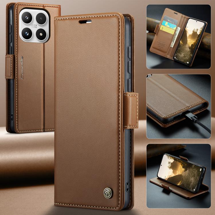 For Xiaomi 17 CaseMe 023 Butterfly Buckle Litchi Texture RFID Anti-theft Leather Phone Case