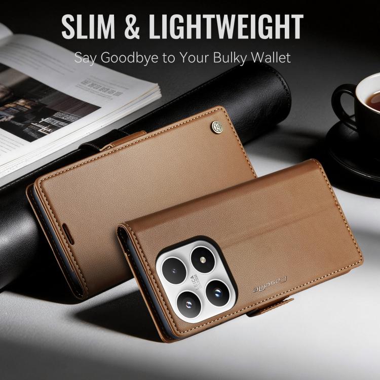 For Xiaomi 17 CaseMe 023 Butterfly Buckle Litchi Texture RFID Anti-theft Leather Phone Case