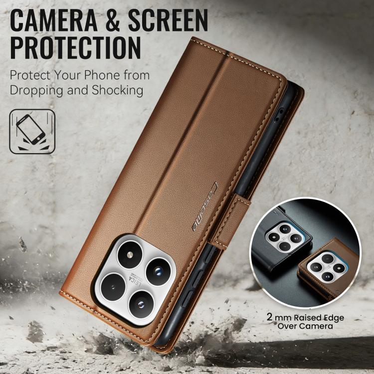 For Xiaomi 17 CaseMe 023 Butterfly Buckle Litchi Texture RFID Anti-theft Leather Phone Case