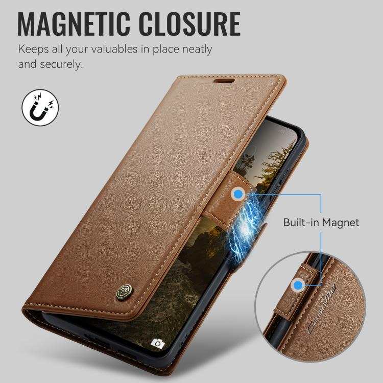 For Xiaomi 17 CaseMe 023 Butterfly Buckle Litchi Texture RFID Anti-theft Leather Phone Case
