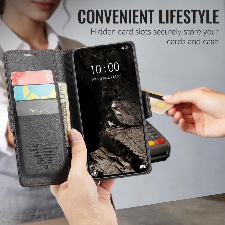 For Xiaomi 17 CaseMe 023 Butterfly Buckle Litchi Texture RFID Anti-theft Leather Phone Case
