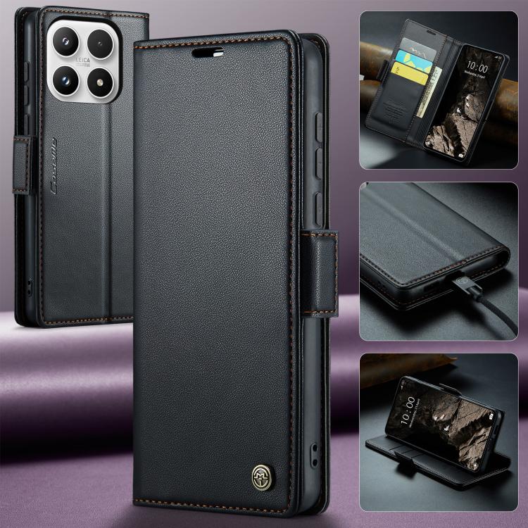 For Xiaomi 17 CaseMe 023 Butterfly Buckle Litchi Texture RFID Anti-theft Leather Phone Case