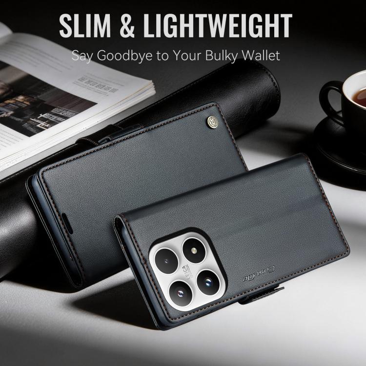 For Xiaomi 17 CaseMe 023 Butterfly Buckle Litchi Texture RFID Anti-theft Leather Phone Case
