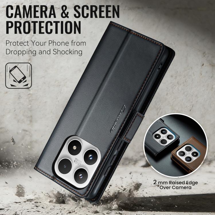 For Xiaomi 17 CaseMe 023 Butterfly Buckle Litchi Texture RFID Anti-theft Leather Phone Case