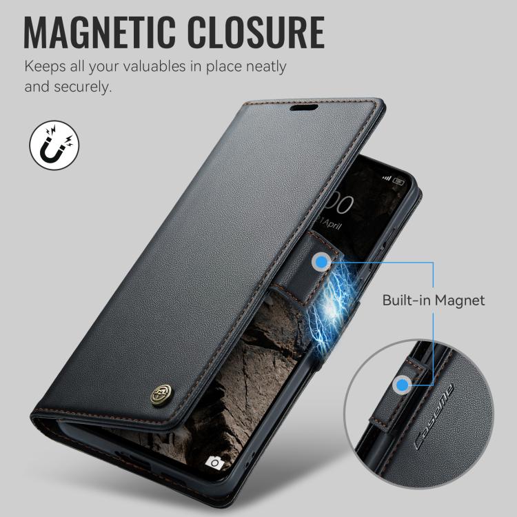For Xiaomi 17 CaseMe 023 Butterfly Buckle Litchi Texture RFID Anti-theft Leather Phone Case