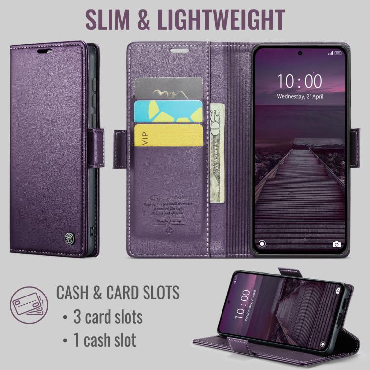 For Xiaomi 17 CaseMe 023 Butterfly Buckle Litchi Texture RFID Anti-theft Leather Phone Case