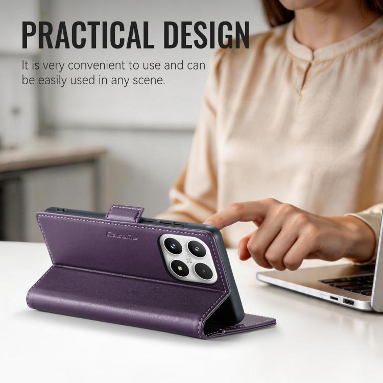 For Xiaomi 17 CaseMe 023 Butterfly Buckle Litchi Texture RFID Anti-theft Leather Phone Case