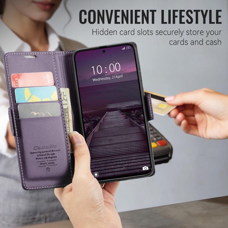 For Xiaomi 17 CaseMe 023 Butterfly Buckle Litchi Texture RFID Anti-theft Leather Phone Case