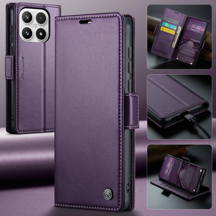 For Xiaomi 17 CaseMe 023 Butterfly Buckle Litchi Texture RFID Anti-theft Leather Phone Case
