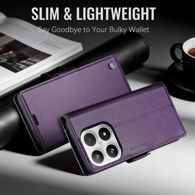 For Xiaomi 17 CaseMe 023 Butterfly Buckle Litchi Texture RFID Anti-theft Leather Phone Case