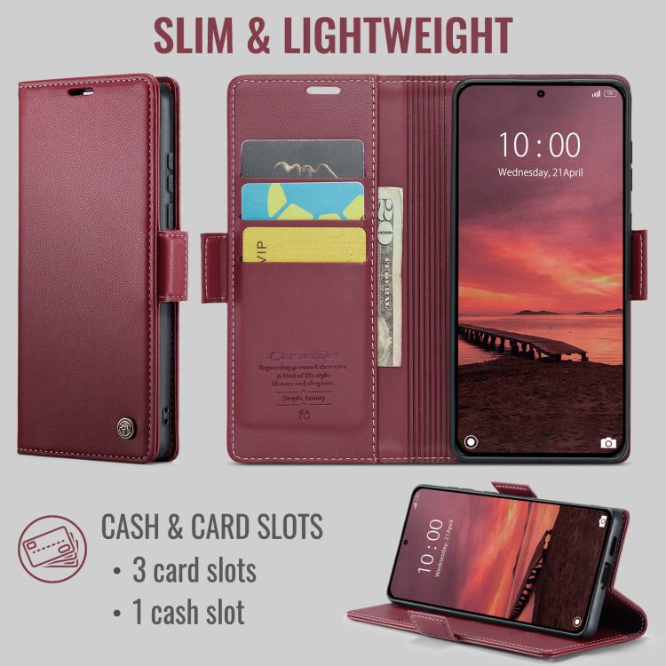 For Xiaomi 17 Ultra CaseMe 023 Butterfly Buckle Litchi Texture RFID Anti-theft Leather Phone Case
