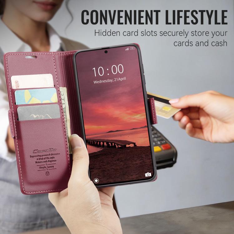 For Xiaomi 17 Ultra CaseMe 023 Butterfly Buckle Litchi Texture RFID Anti-theft Leather Phone Case