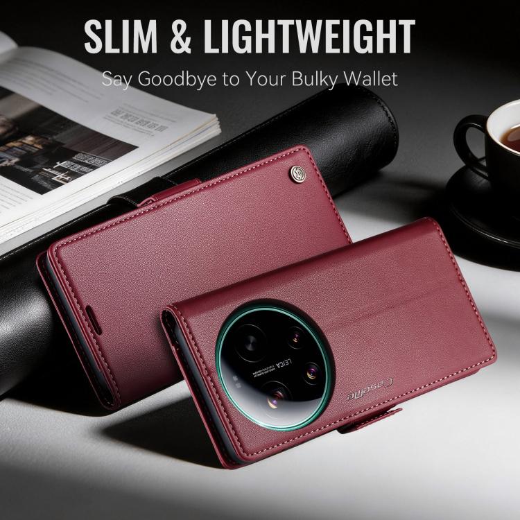 For Xiaomi 17 Ultra CaseMe 023 Butterfly Buckle Litchi Texture RFID Anti-theft Leather Phone Case
