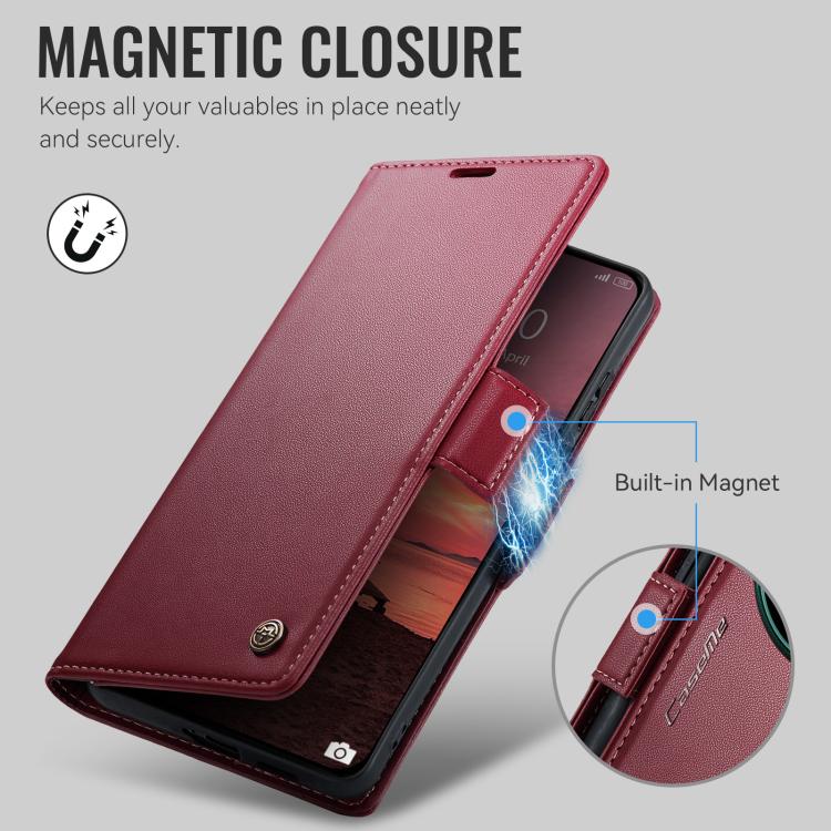 For Xiaomi 17 Ultra CaseMe 023 Butterfly Buckle Litchi Texture RFID Anti-theft Leather Phone Case