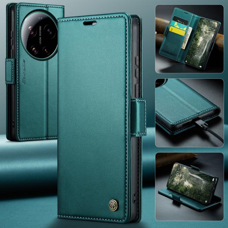 For Xiaomi 17 Ultra CaseMe 023 Butterfly Buckle Litchi Texture RFID Anti-theft Leather Phone Case