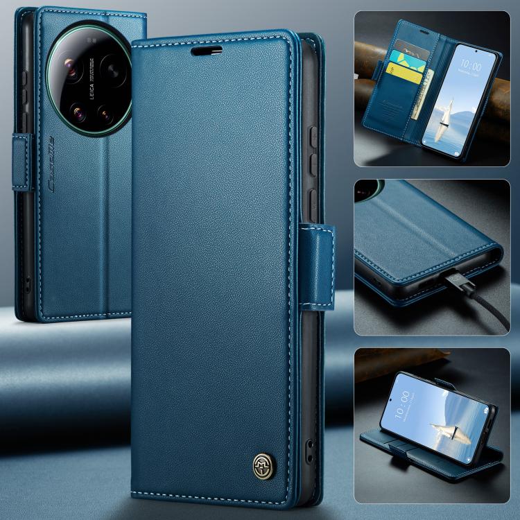 For Xiaomi 17 Ultra CaseMe 023 Butterfly Buckle Litchi Texture RFID Anti-theft Leather Phone Case