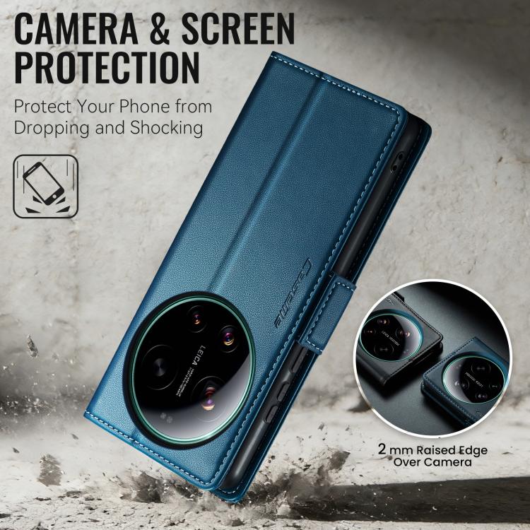 For Xiaomi 17 Ultra CaseMe 023 Butterfly Buckle Litchi Texture RFID Anti-theft Leather Phone Case