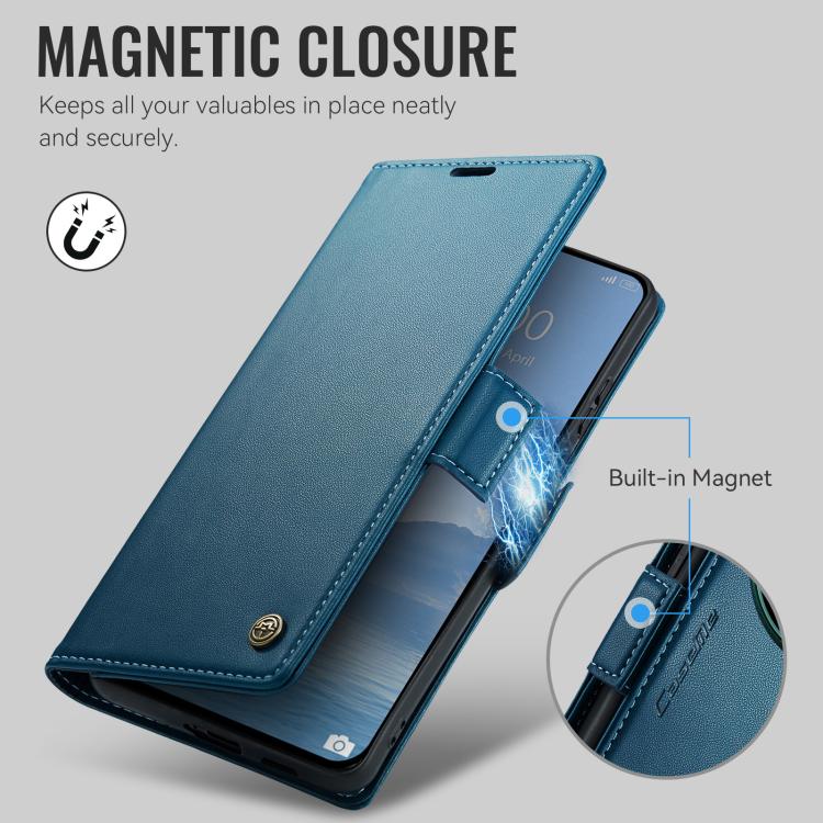 For Xiaomi 17 Ultra CaseMe 023 Butterfly Buckle Litchi Texture RFID Anti-theft Leather Phone Case