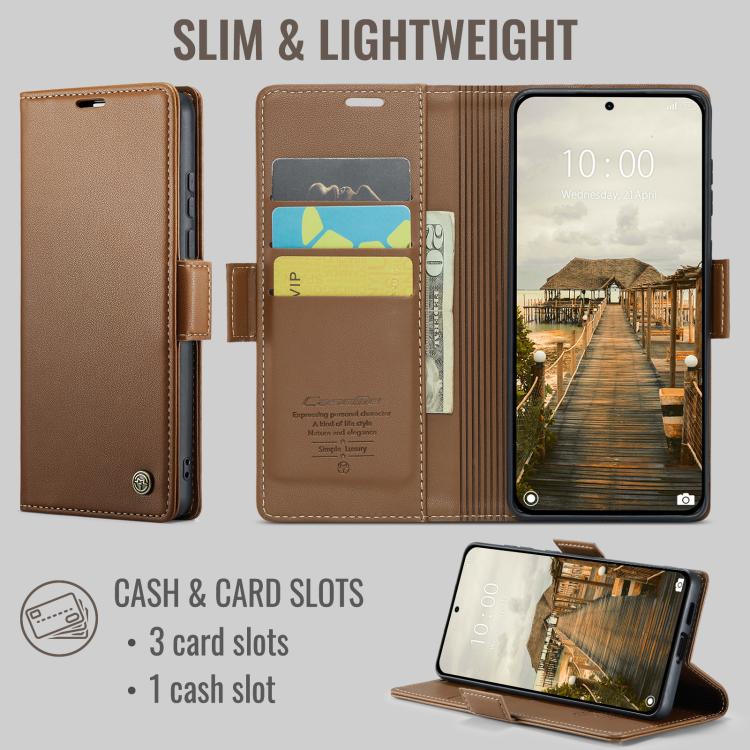 For Xiaomi 17 Ultra CaseMe 023 Butterfly Buckle Litchi Texture RFID Anti-theft Leather Phone Case