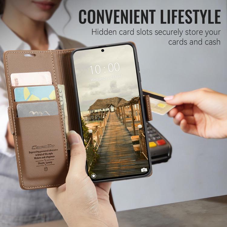 For Xiaomi 17 Ultra CaseMe 023 Butterfly Buckle Litchi Texture RFID Anti-theft Leather Phone Case