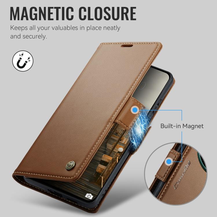 For Xiaomi 17 Ultra CaseMe 023 Butterfly Buckle Litchi Texture RFID Anti-theft Leather Phone Case