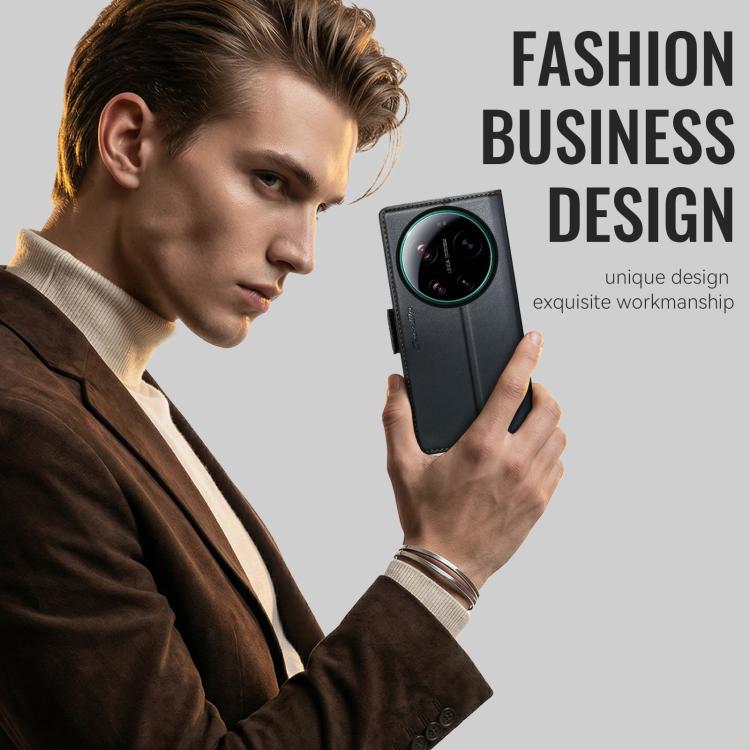 For Xiaomi 17 Ultra CaseMe 023 Butterfly Buckle Litchi Texture RFID Anti-theft Leather Phone Case
