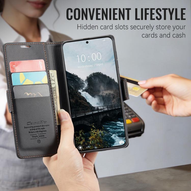 For Xiaomi 17 Ultra CaseMe 023 Butterfly Buckle Litchi Texture RFID Anti-theft Leather Phone Case