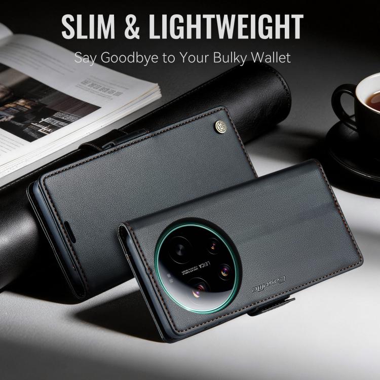 For Xiaomi 17 Ultra CaseMe 023 Butterfly Buckle Litchi Texture RFID Anti-theft Leather Phone Case