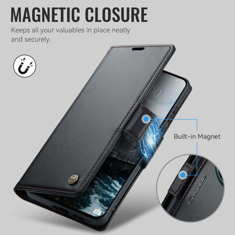 For Xiaomi 17 Ultra CaseMe 023 Butterfly Buckle Litchi Texture RFID Anti-theft Leather Phone Case