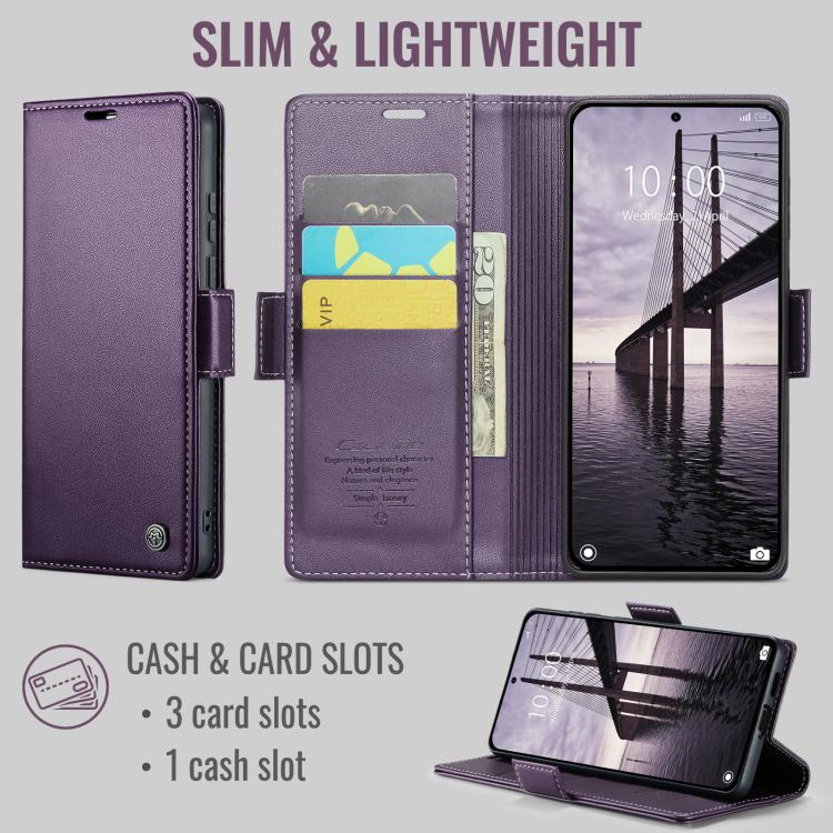 For Xiaomi 17 Ultra CaseMe 023 Butterfly Buckle Litchi Texture RFID Anti-theft Leather Phone Case