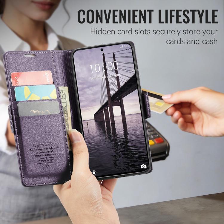 For Xiaomi 17 Ultra CaseMe 023 Butterfly Buckle Litchi Texture RFID Anti-theft Leather Phone Case