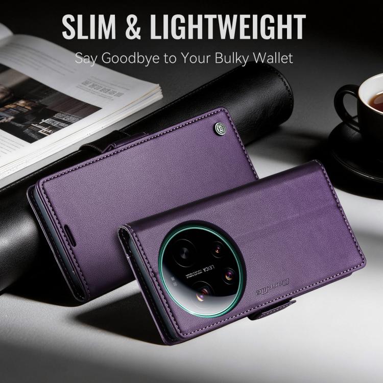 For Xiaomi 17 Ultra CaseMe 023 Butterfly Buckle Litchi Texture RFID Anti-theft Leather Phone Case