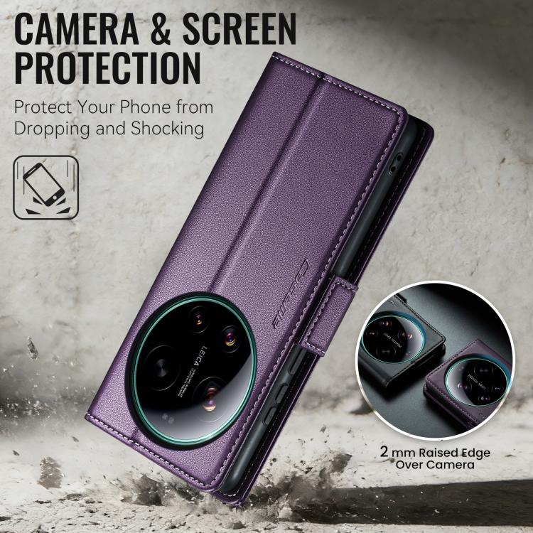 For Xiaomi 17 Ultra CaseMe 023 Butterfly Buckle Litchi Texture RFID Anti-theft Leather Phone Case