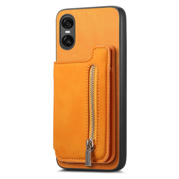 For Sony Xperia 1 VI Retro MagSafe Zipper Wallet Card Bag Back Phone Case
