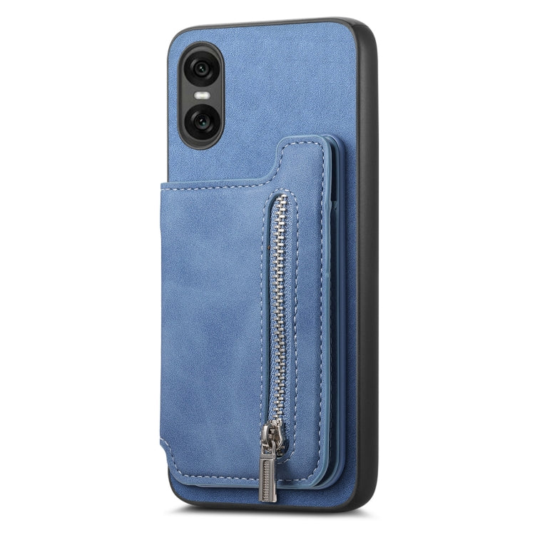 For Sony Xperia 1 VI Retro MagSafe Zipper Wallet Card Bag Back Phone Case