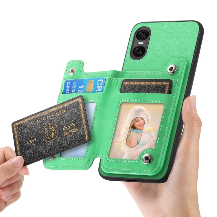 For Sony Xperia 10 V Retro MagSafe Zipper Wallet Card Bag Back Phone Case