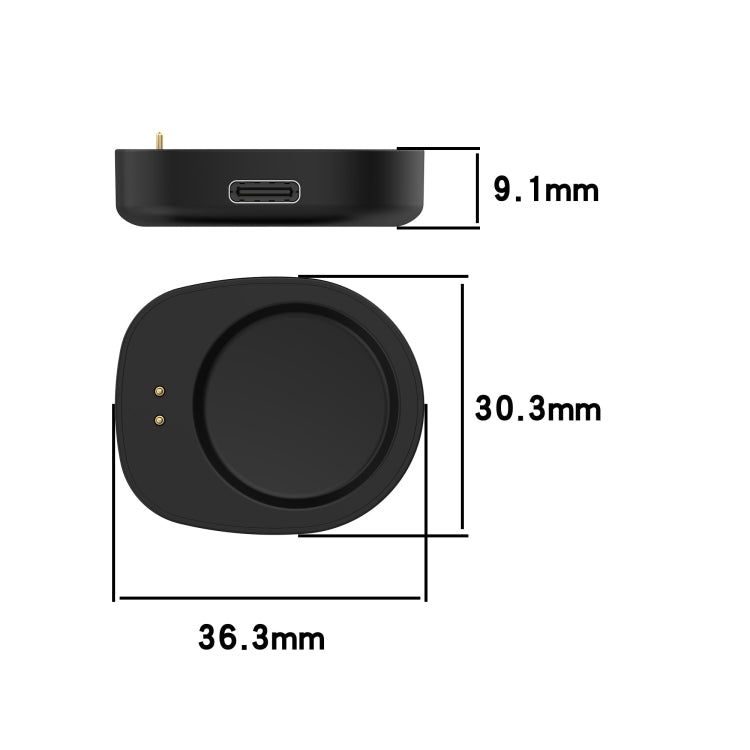 For  Amazfit T-Rex 3 / Balance 2 Type-C / USB-C Port Watch Charger Adapter Without Charging Cable - Black