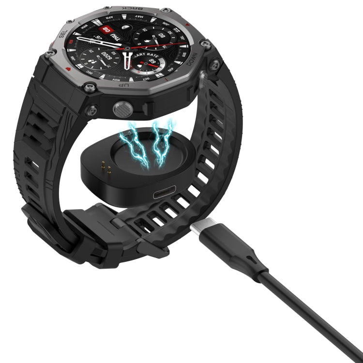 For  Amazfit T-Rex 3 / Balance 2 Type-C / USB-C Port Watch Charger Adapter Without Charging Cable - Black