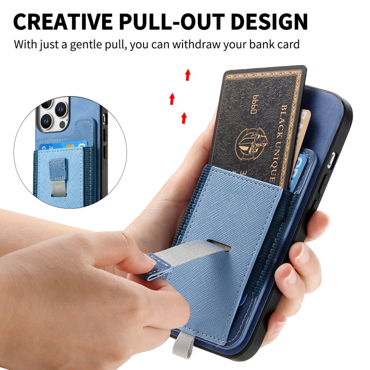 For iPhone 16 Pro Max Retro Magsafe Cross Leather Pull-Out Card Bag Back Phone Case
