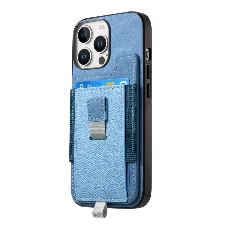 For iPhone 14 Plus Retro Magsafe Cross Leather Pull-Out Card Bag Back Phone Case