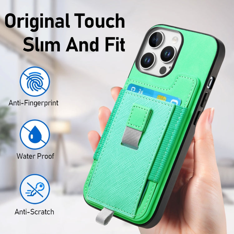 For iPhone 14 Plus Retro Magsafe Cross Leather Pull-Out Card Bag Back Phone Case