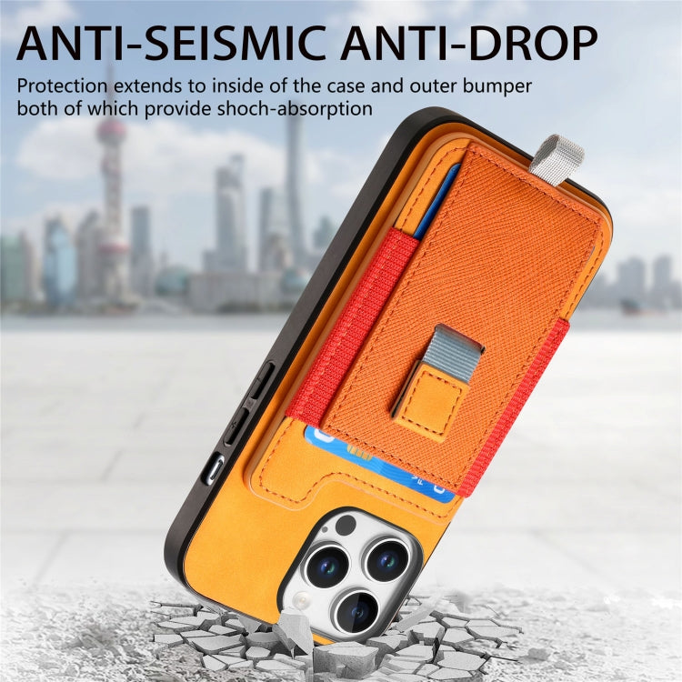 For iPhone 14 Retro Magsafe Cross Leather Pull-Out Card Bag Back Phone Case